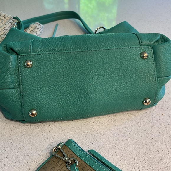 Isaac Mizrahi Leather Turquoise Hobo Shoulder Bag - Picture 15 of 15